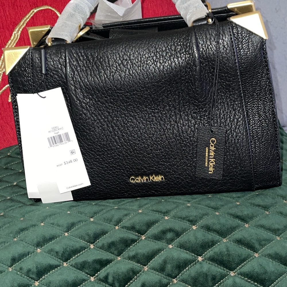 Calvin Klein Black and Gold Satchel